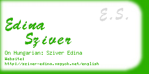 edina sziver business card